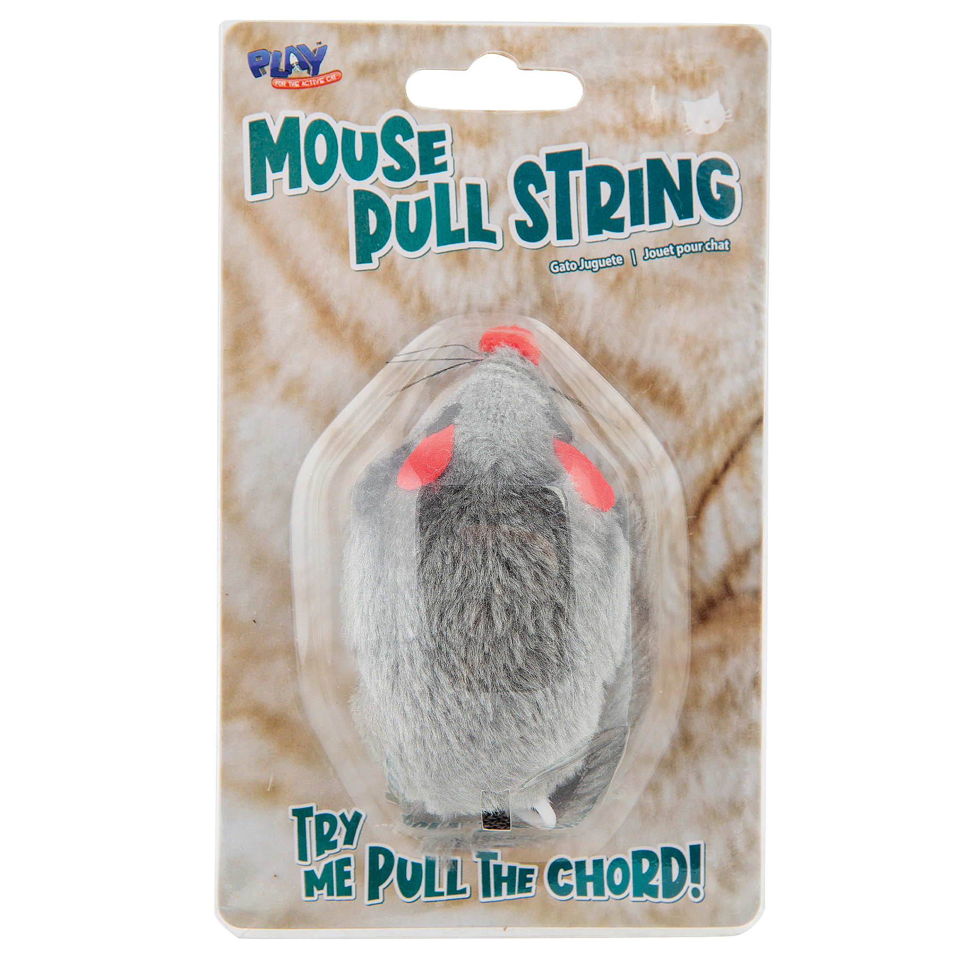 Cat Mouse Pull String 20cm Assorted Pet Crackerjack